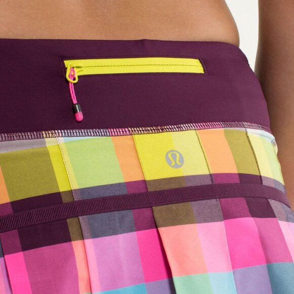lululemon Sea Check Multi / Plum Pace Setter Skirt size 4 - Picture 5 of 13